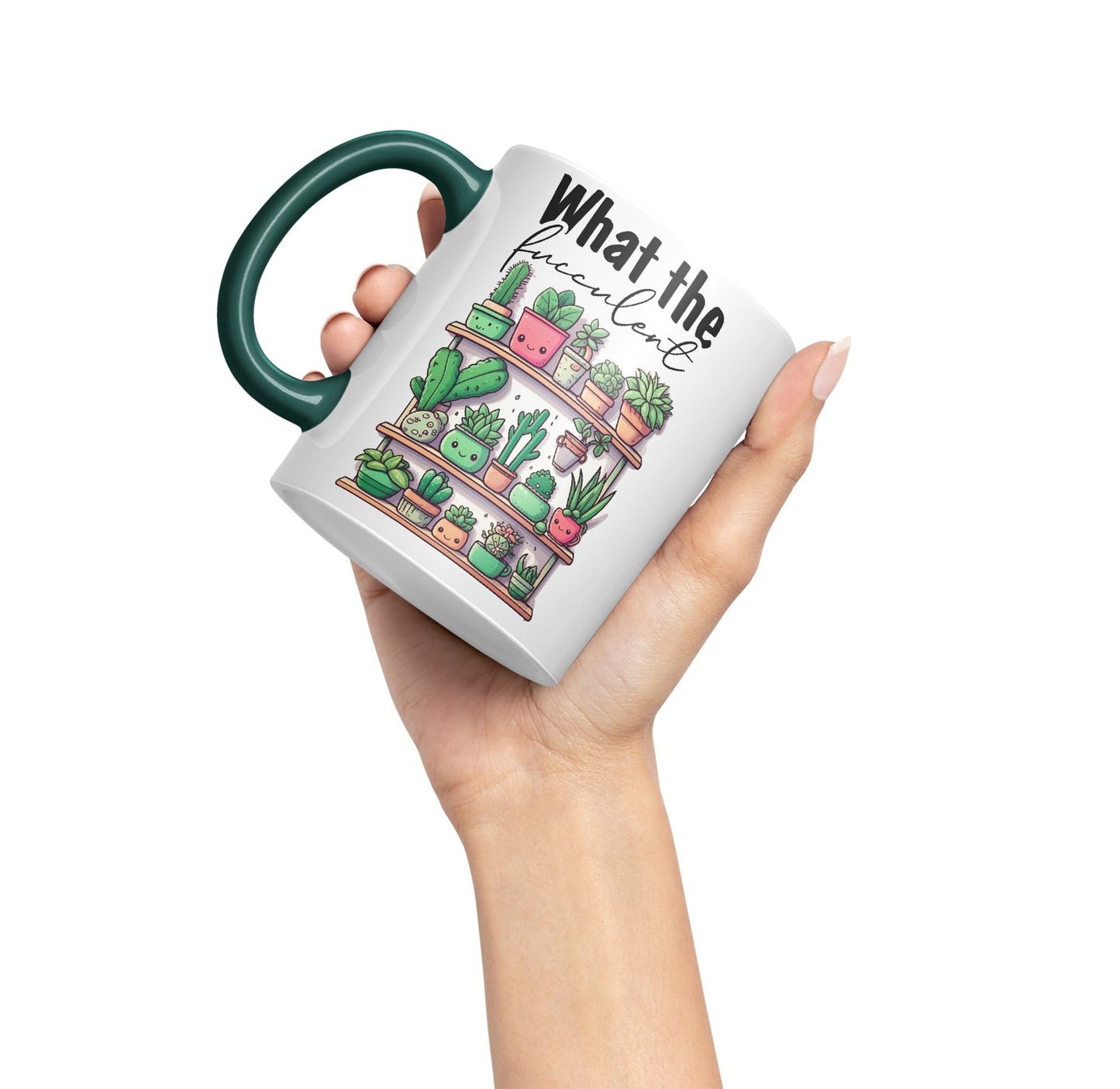 What The fucculent, Succulent Plant Joke Sarcastic Ceramic Coloured Mug Cup for Tea Coffee Hot Brew 330ml 11Oz Gift