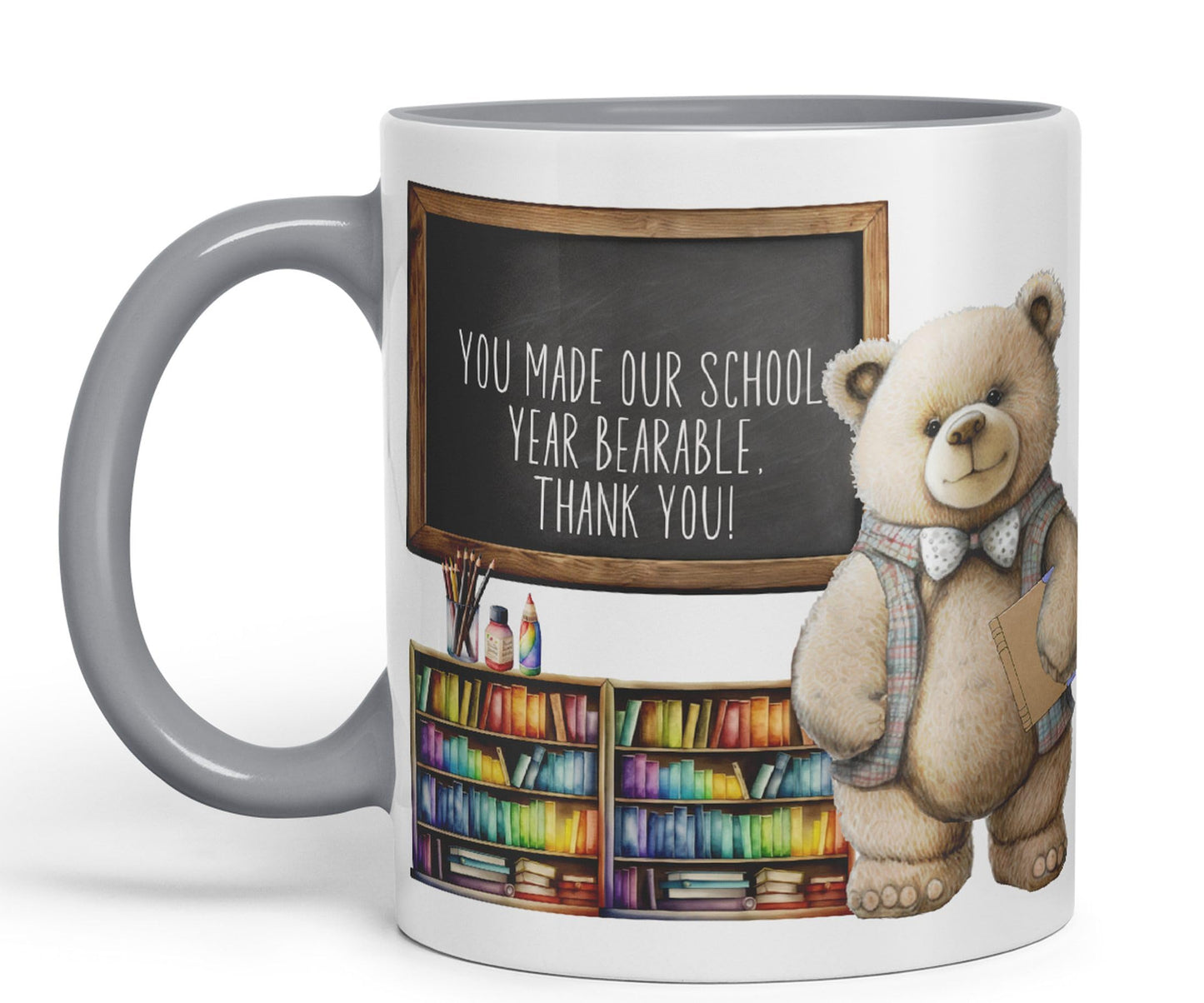 Vixar Teddy Bear Mr Teacher Gift Men Ceramic Mug Coloured Mug Cup Gift end of School Tea Coffee