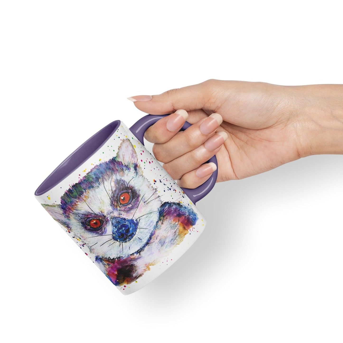 Vixar Lemur Watercolour Art Coloured 330 ml Mug Cup Gift Birthday Work Office Tea Coffee