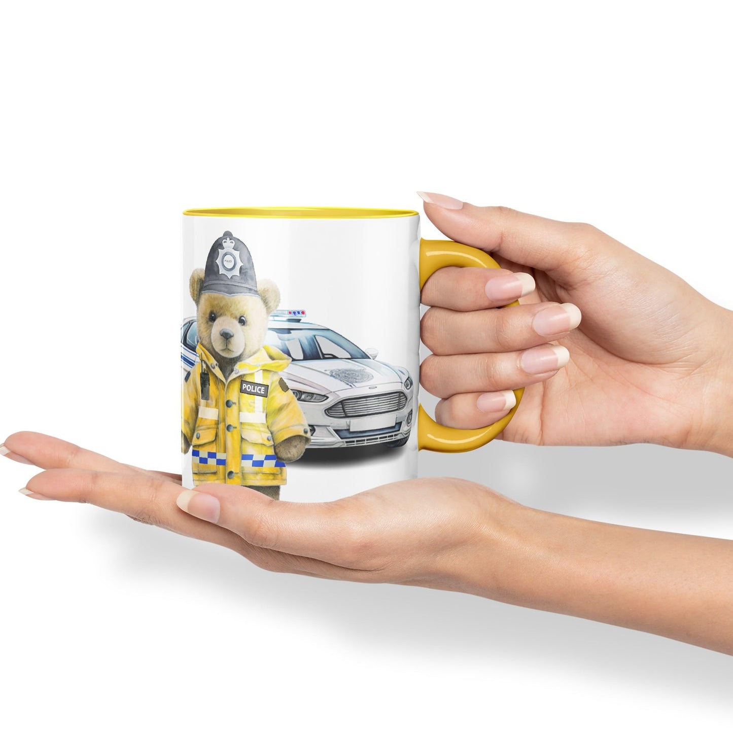 Vixar Teddy Bear Policeman Police Themed Ceramic Mug Coloured Mug Cup Gift Birthday Work Office Tea Coffee