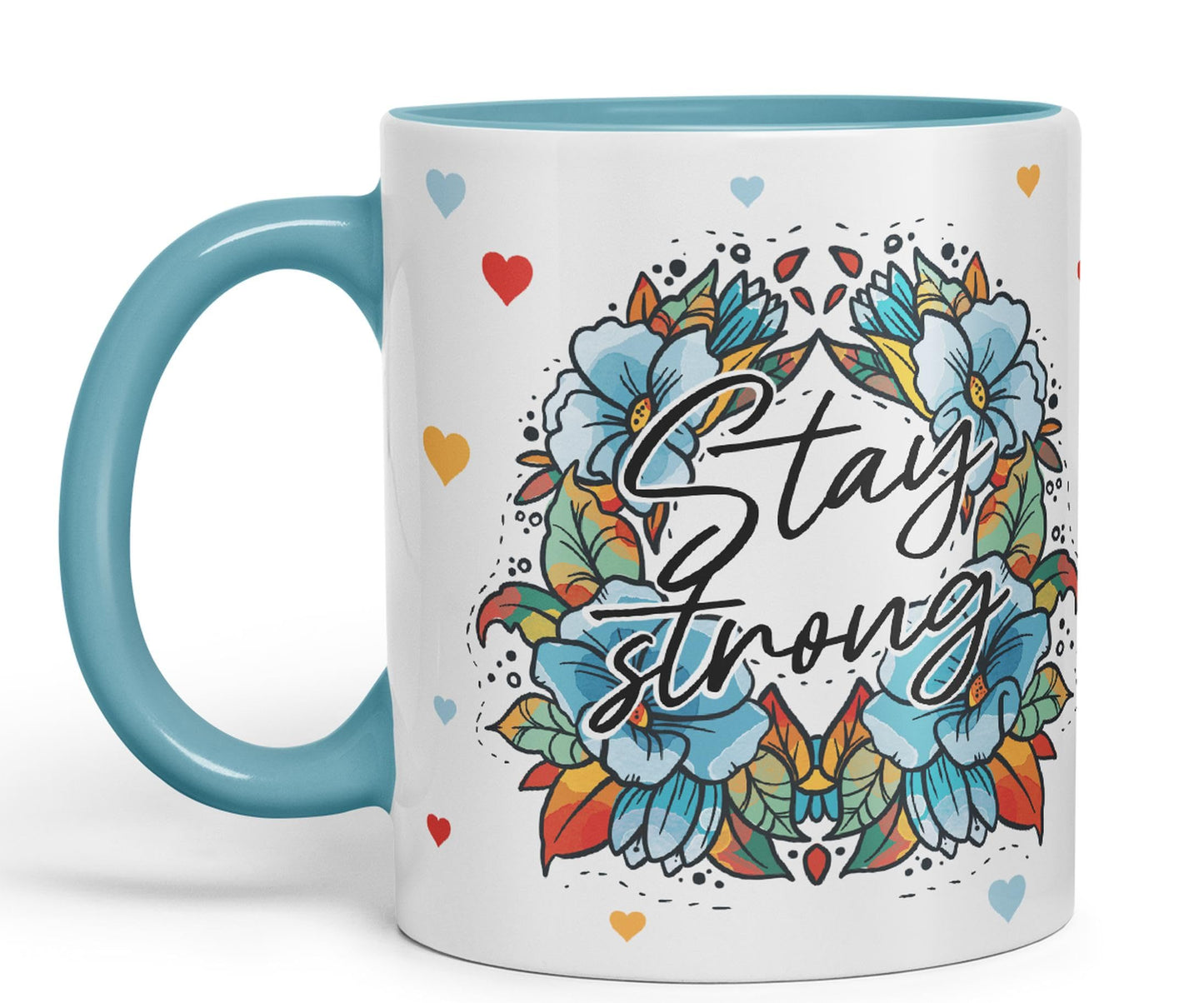 Vixar Stay Strong Motivation Gift Presents Coloured Ceramic Mug Cup Gift 330ml 11oz Work Office Tea Coffee