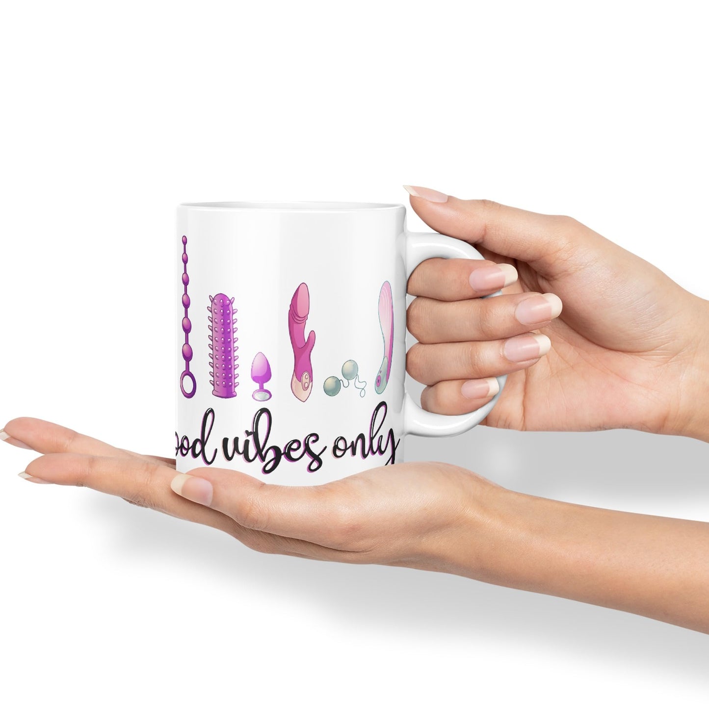 Good Vibes Only Woman Toys Ceramic Coloured Mug Cup Gift Tea Coffee Christmas Office Home Sarcastic Joke