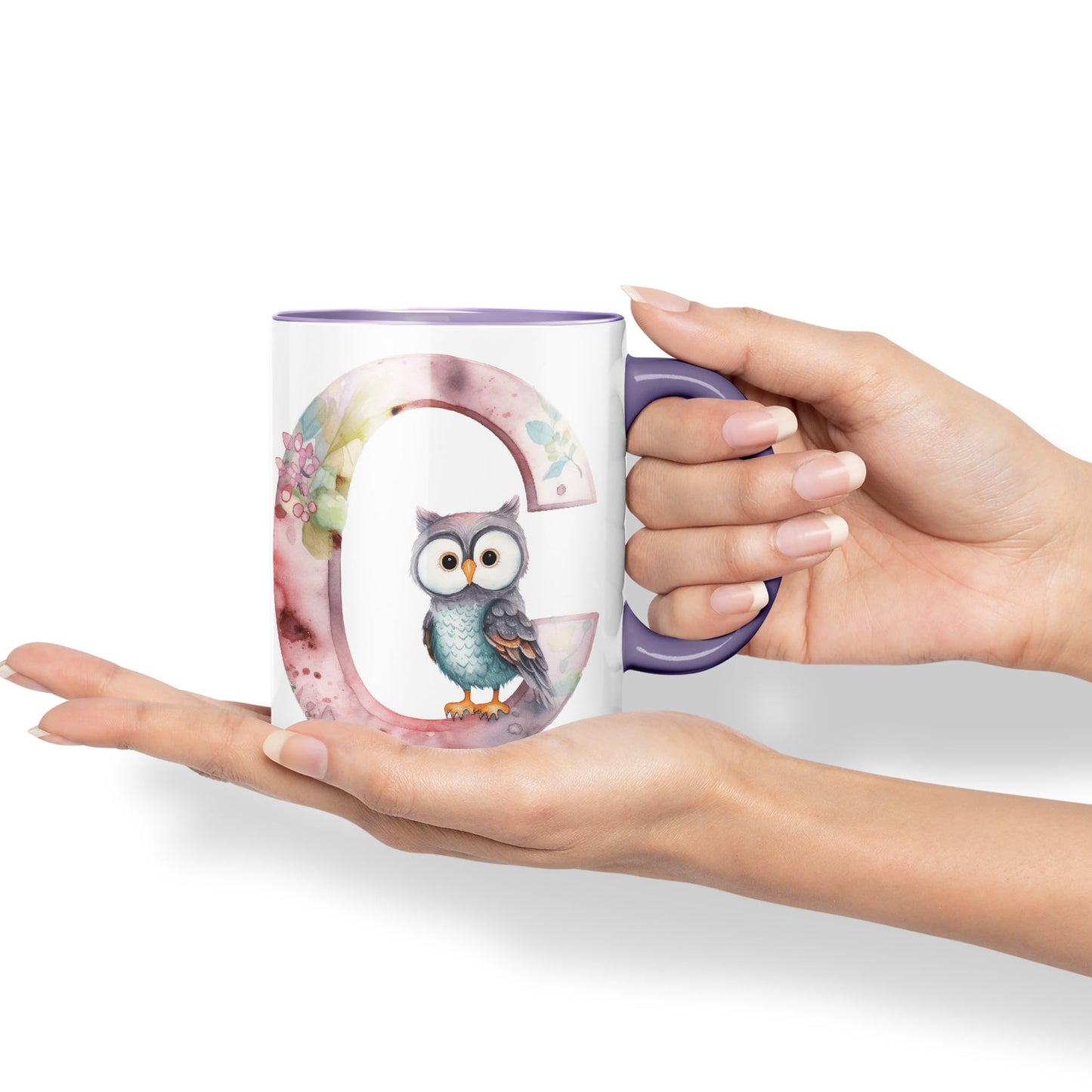 Letter C mug, Animals Alphabet Letter C Monogram animal for kids Ceramic Coloured Mug Cup for Tea Coffee Hot brew 330ml 11Oz Gift