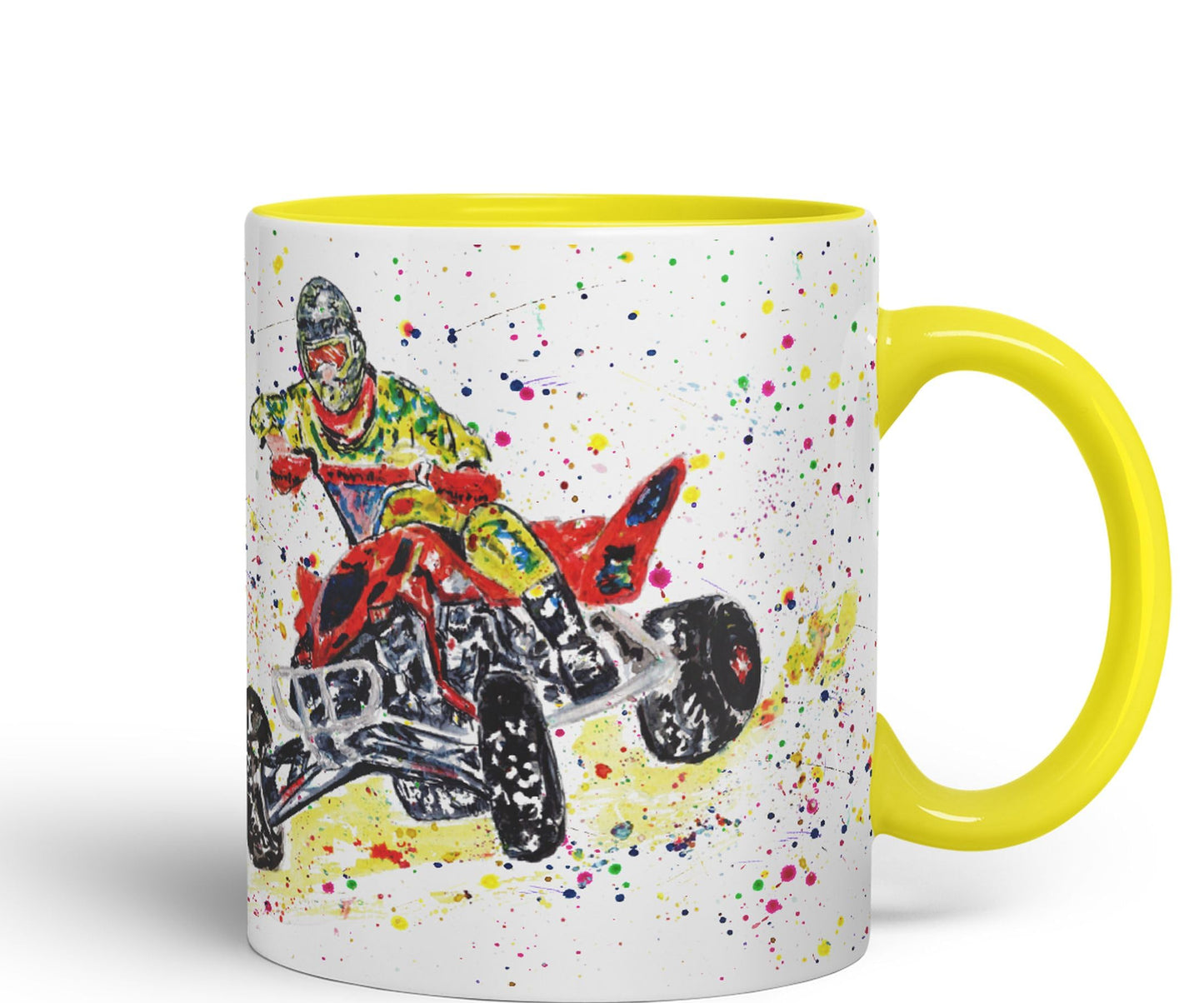 Vixar Motor Quad Bike Motocross Watercolour Art Coloured creamic 330 ml Mug Cup Gift Birthday Work Office Tea Coffee