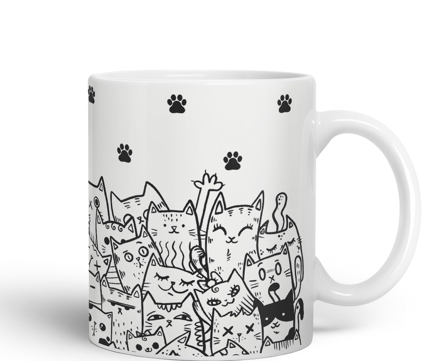 Vixar Cats mom dad Paws cat Lovers Coloured Ceramic Mug Cup Gift 330ml 11oz Work Office Tea Coffee