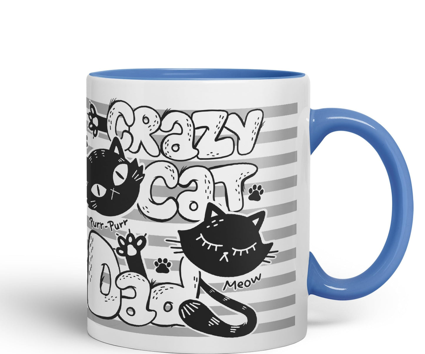 Vixar Crazy Cat Dad Ceramic Mug Coloured Mug Cup Gift Tea Coffee Father's Day Christmas