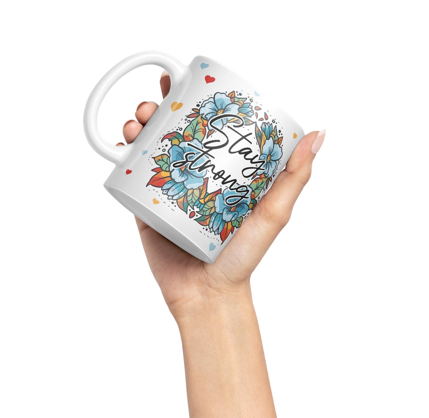 Vixar Stay Strong Motivation Gift Presents Coloured Ceramic Mug Cup Gift 330ml 11oz Work Office Tea Coffee