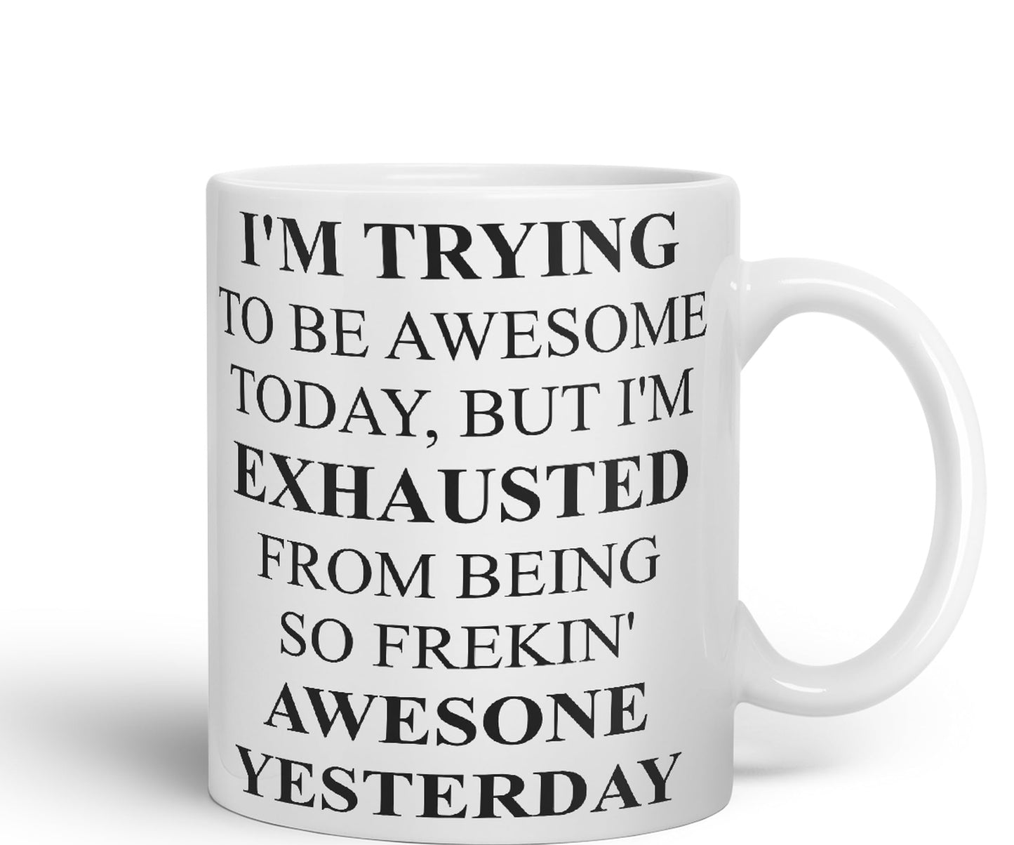 Vixar I'm Trying to be Awsome... Coloured Ceramic Mug Cup Gift 330ml 11oz Work Office Tea Coffee Valentines