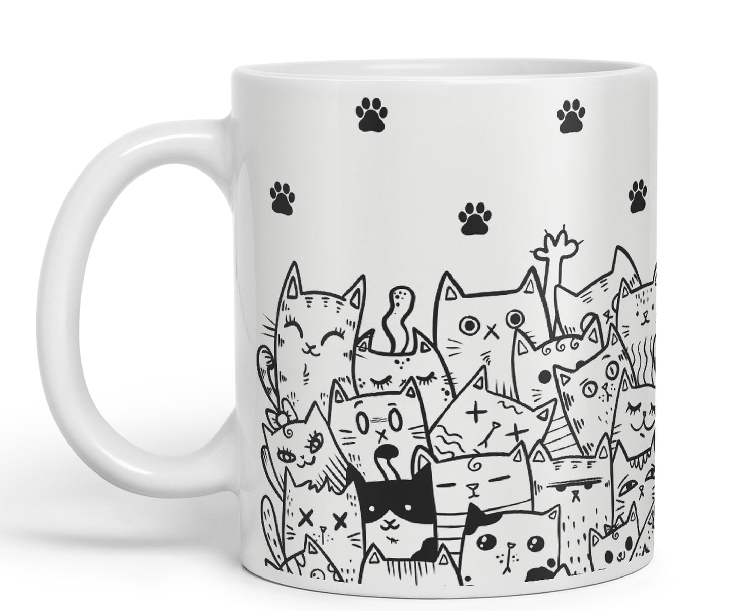 Vixar Cats mom dad Paws cat Lovers Coloured Ceramic Mug Cup Gift 330ml 11oz Work Office Tea Coffee