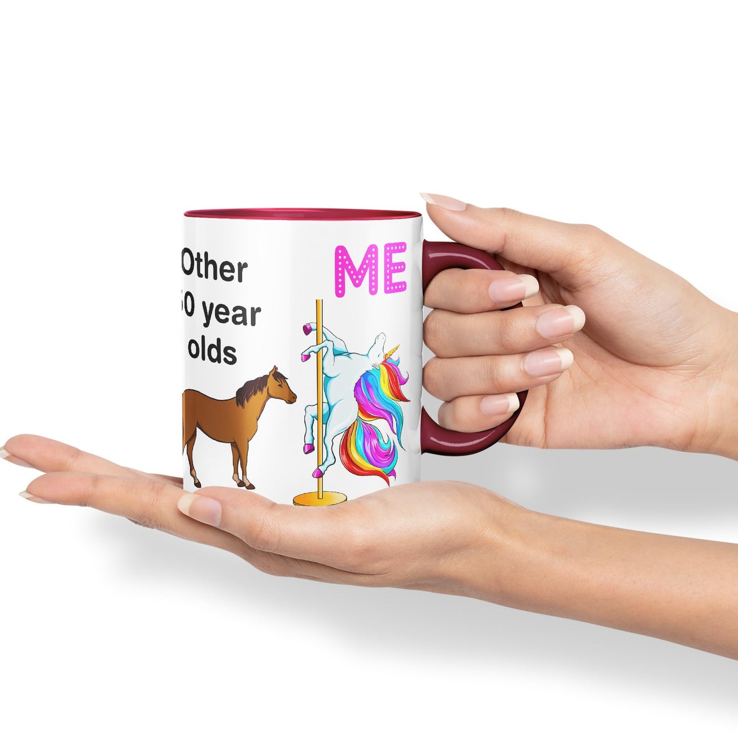 Vixar Pole Dance Unicorn 50th Birthday Other 50 Year Older Coloured 330 ml Mug Cup Gift Work Office Tea Coffee