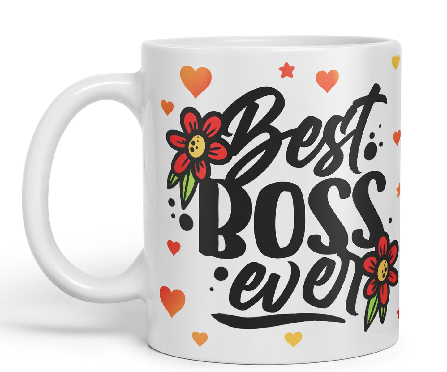 Vixar Best Boss Ever Joke Coloured Ceramic Mug Cup Gift 330ml 11oz Work Office Tea Coffee