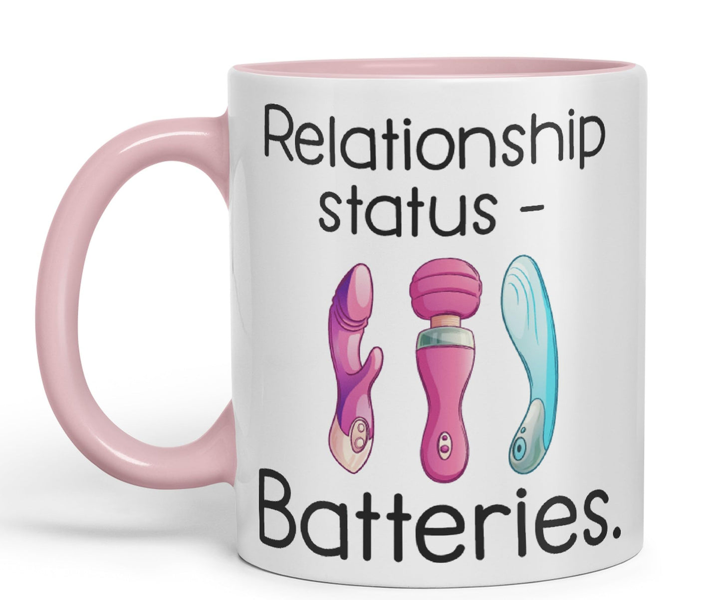 Vixar Relationship Status Batteries Adult Joke Sarcastic Tree Presents Coloured Ceramic Mug Cup Gift 330ml 11oz Work Office Tea Coffee Gift