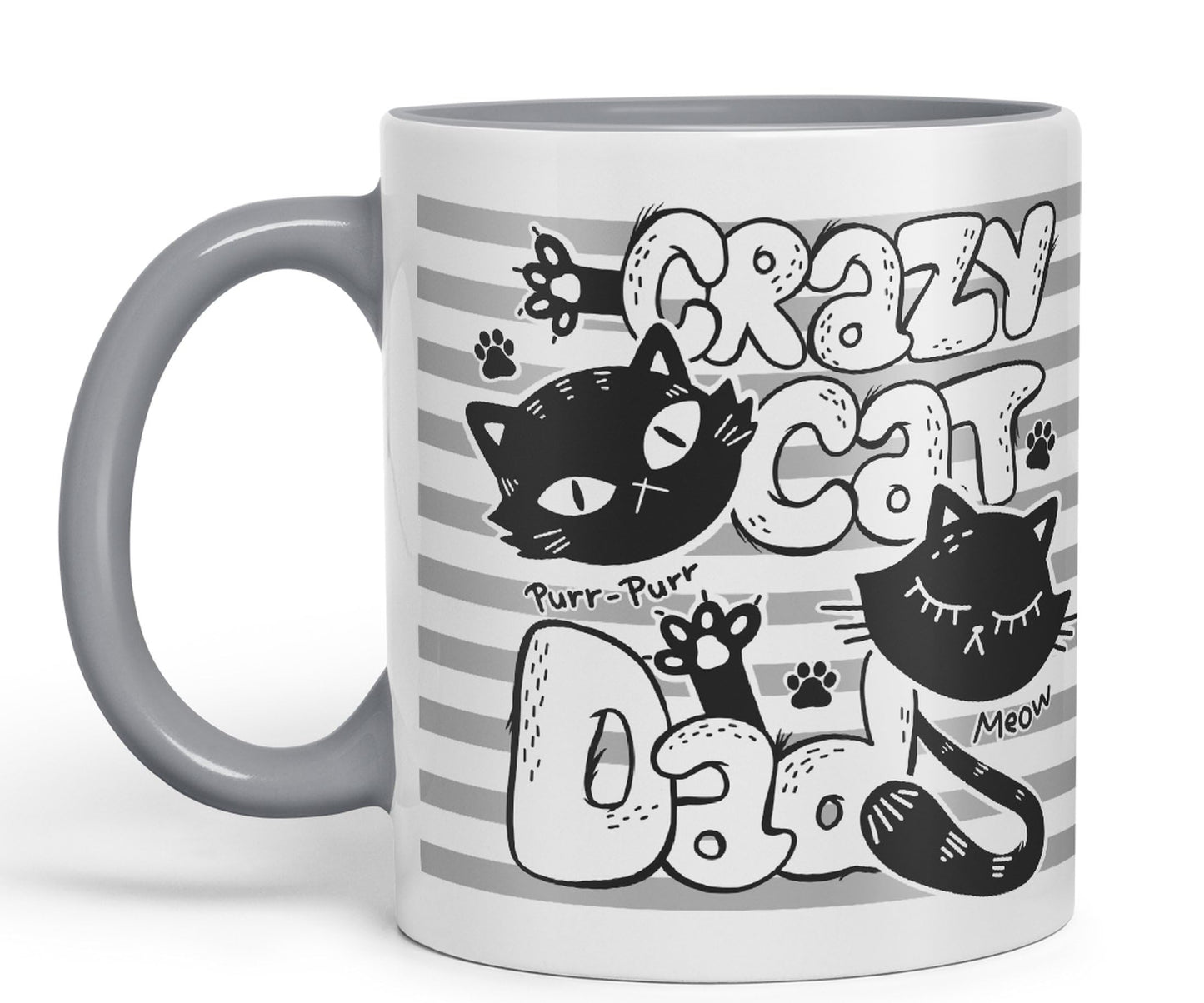Vixar Crazy Cat Dad Ceramic Mug Coloured Mug Cup Gift Tea Coffee Father's Day Christmas