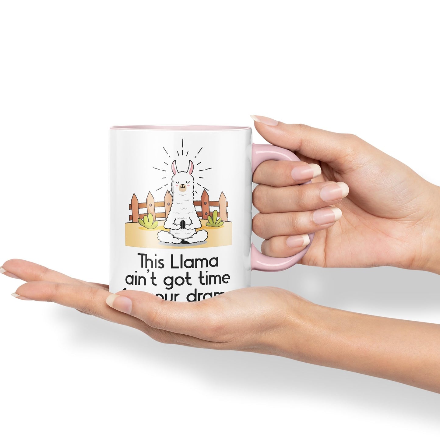 This Llama Ain't got time for Your Drama Sarcastic Joke Ceramic Coloured Mug Cup for Tea Coffee Hot Brew 330ml 11 Oz Gift