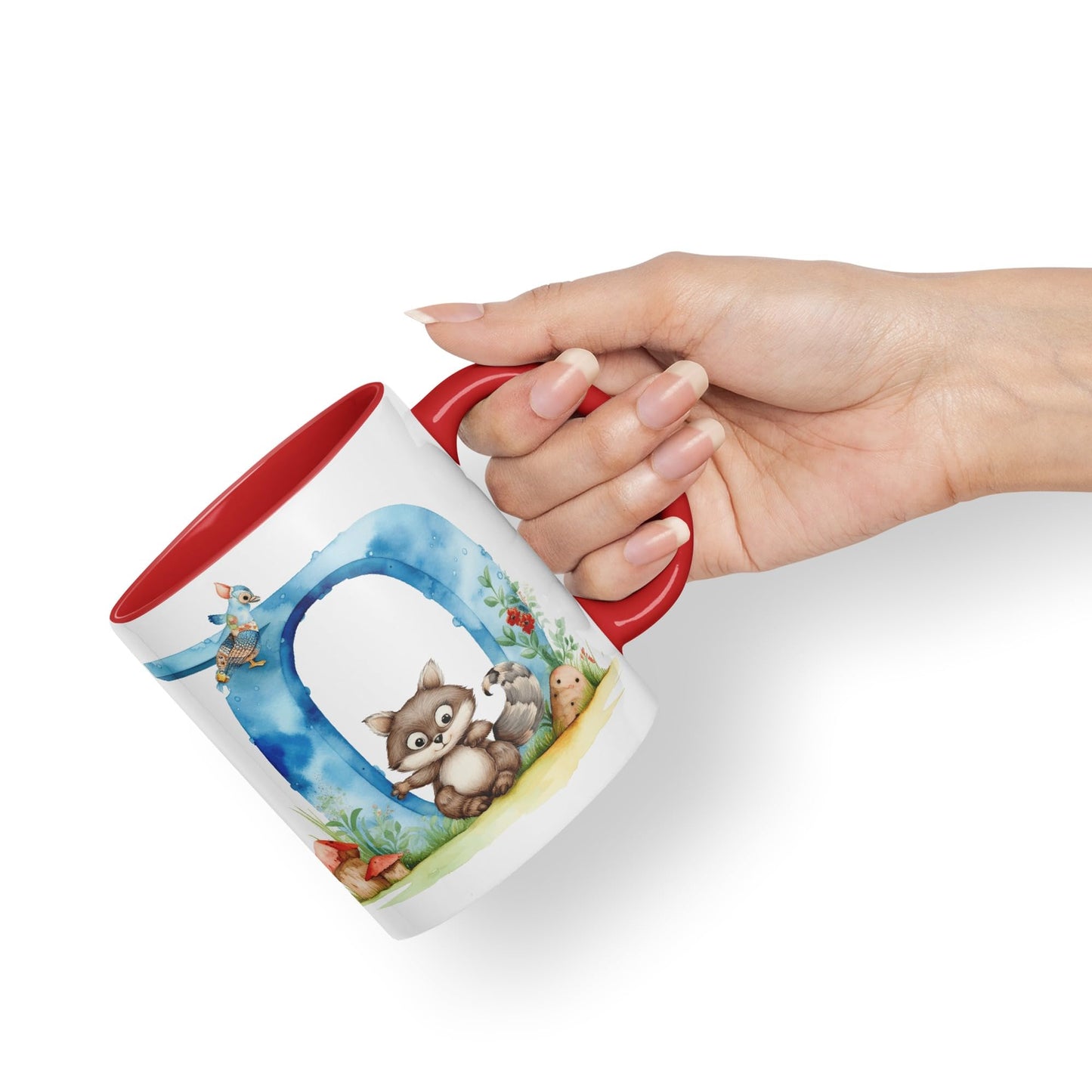 Letter Q mug, Animals Alphabet Letter Q Monogram animal for kids Ceramic Coloured Mug Cup for Tea Coffee Hot brew 330ml 11Oz Gift