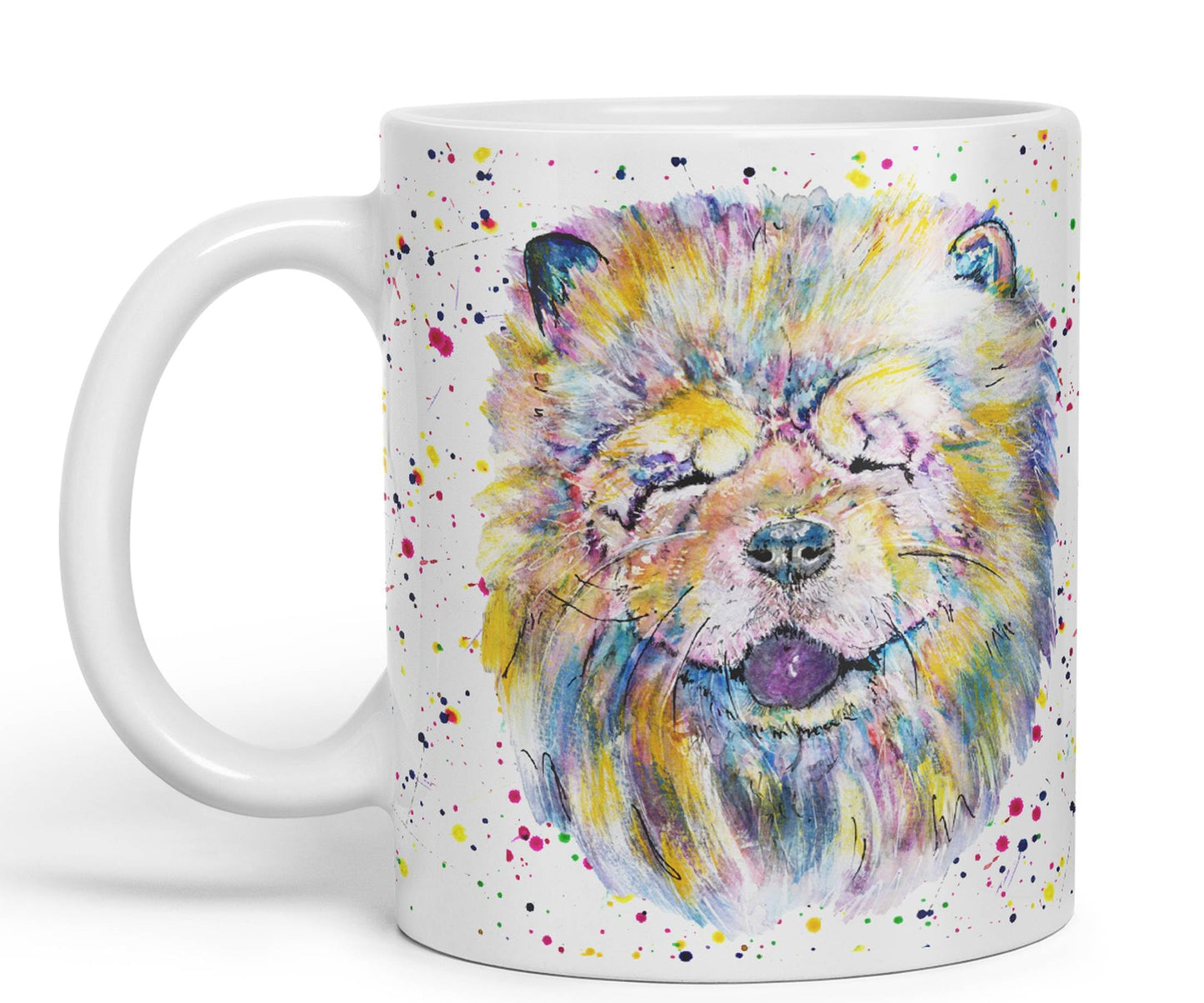 Vixar Chow Chow Wrinkly Chinese Dog Pet Animals Watercolour Art Coloured 330 ml Mug Cup Gift Birthday Work Office Tea Coffee