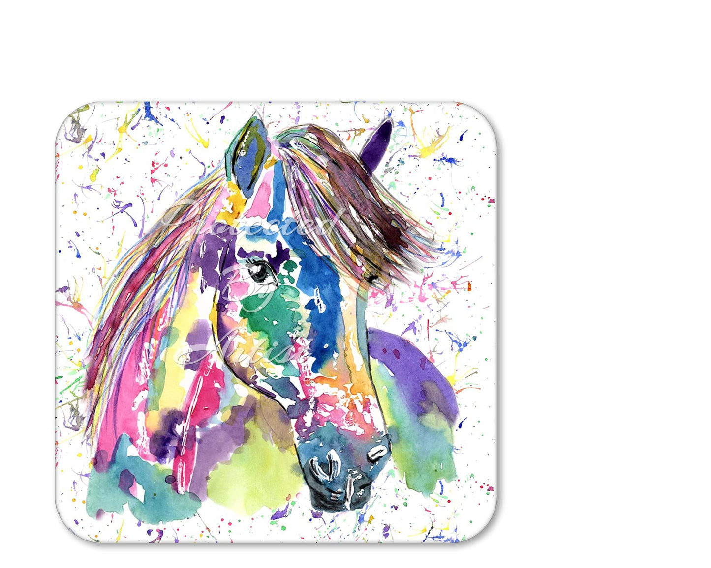 Coaster Pony Little Horse Animals Coasters Watercolour Art Gift Work Office Dining Tea coffee