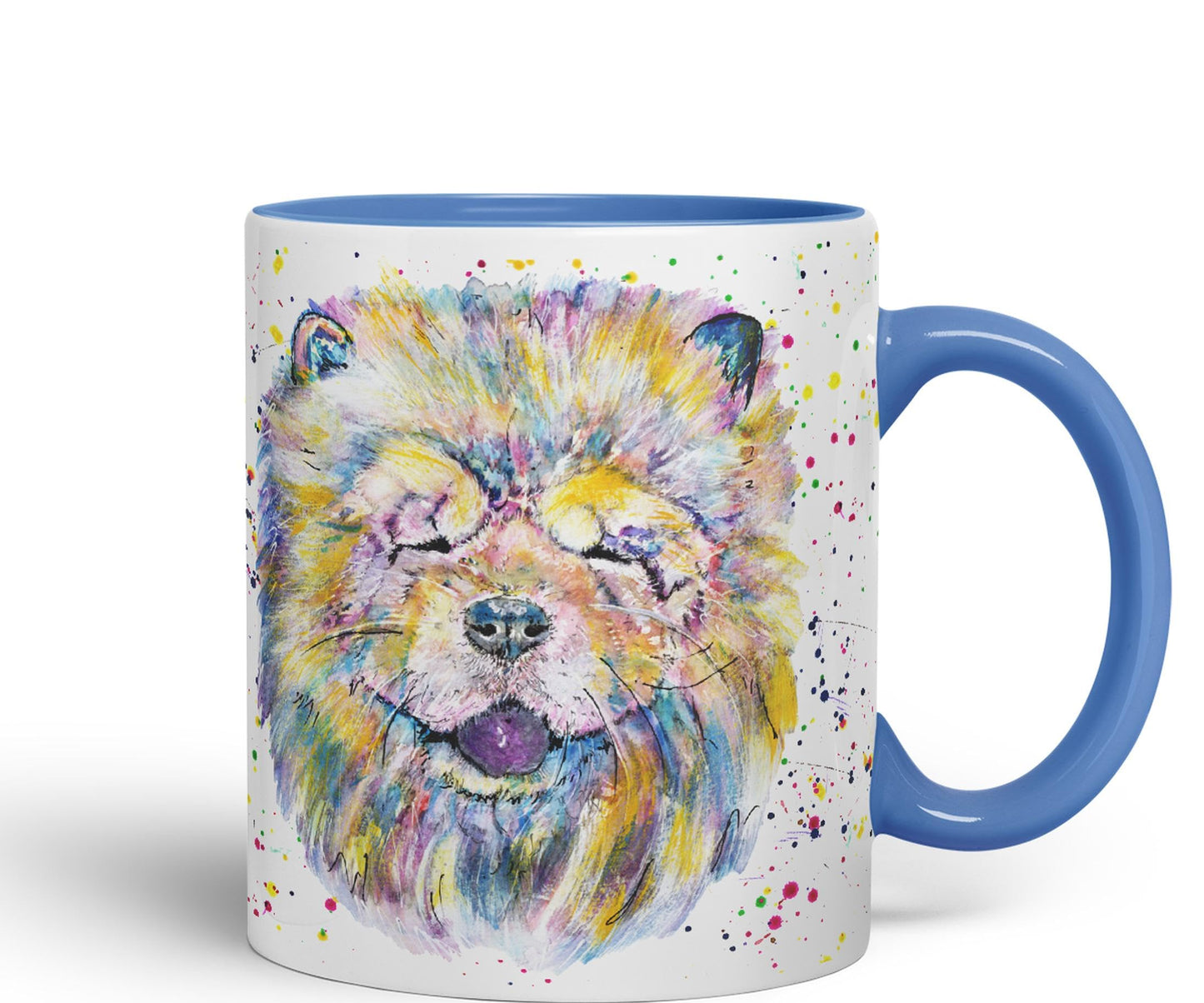 Vixar Chow Chow Wrinkly Chinese Dog Pet Animals Watercolour Art Coloured 330 ml Mug Cup Gift Birthday Work Office Tea Coffee