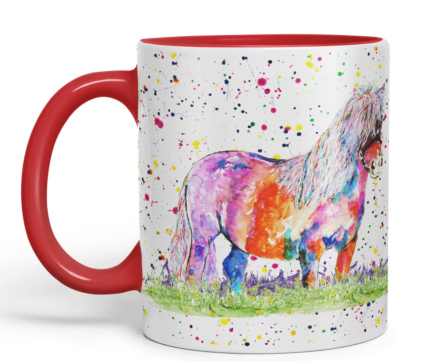 Vixar Shetland Pony Horse Pet Watercolour Art Coloured 330 ml Mug Cup Gift Birthday Work Office Tea Coffee