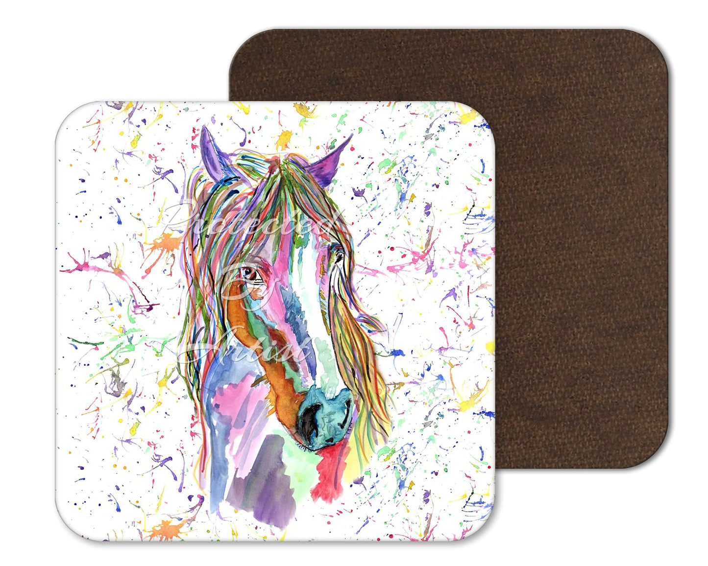 Coaster Horse Farm Animals Coasters Watercolour Art Gift Work Office Dining Tea coffee