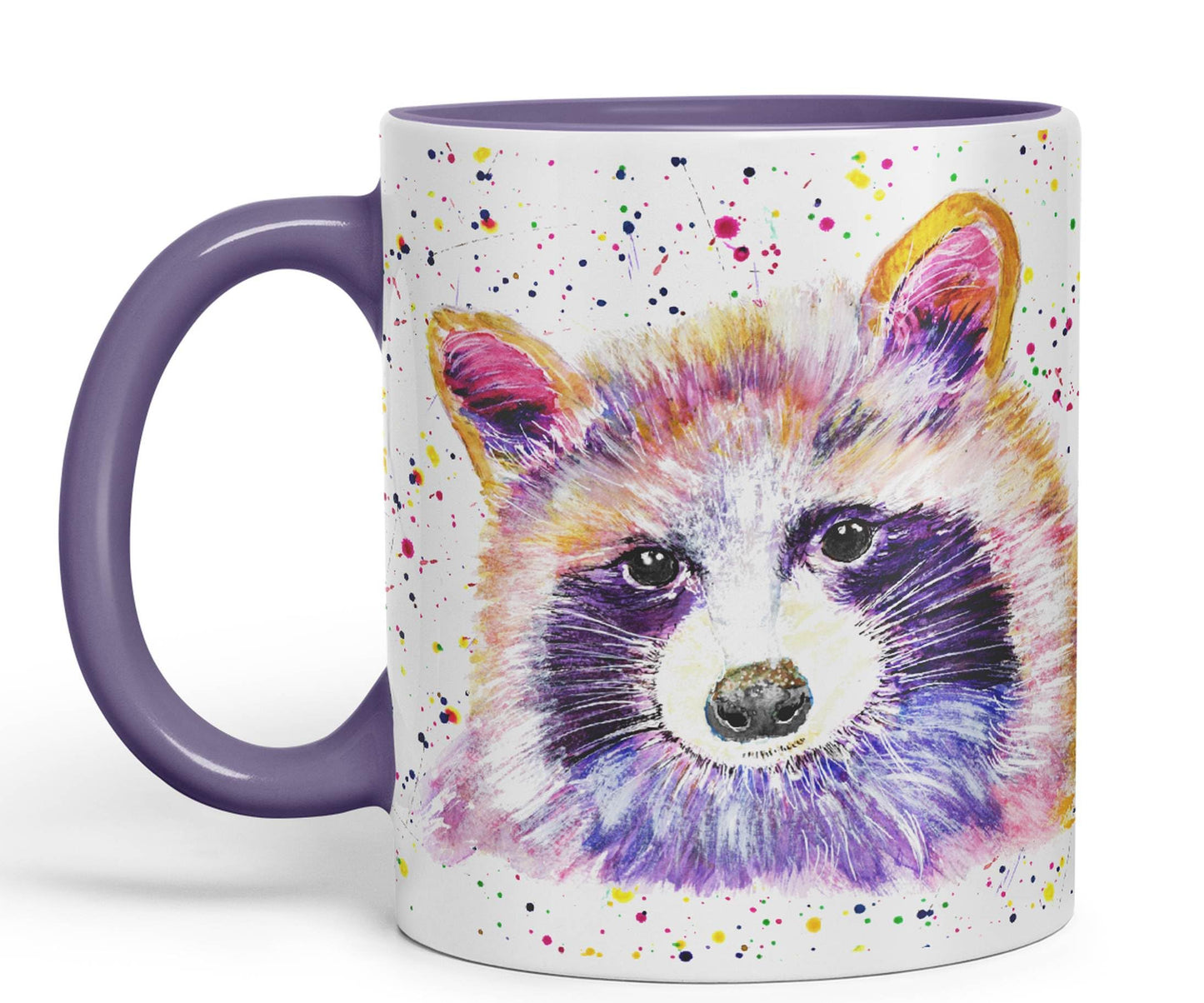 Racoon animals Watercolour Ceramic Coloured Mug Cup for Tea Coffee Hot brew 330ml 11Oz Gift