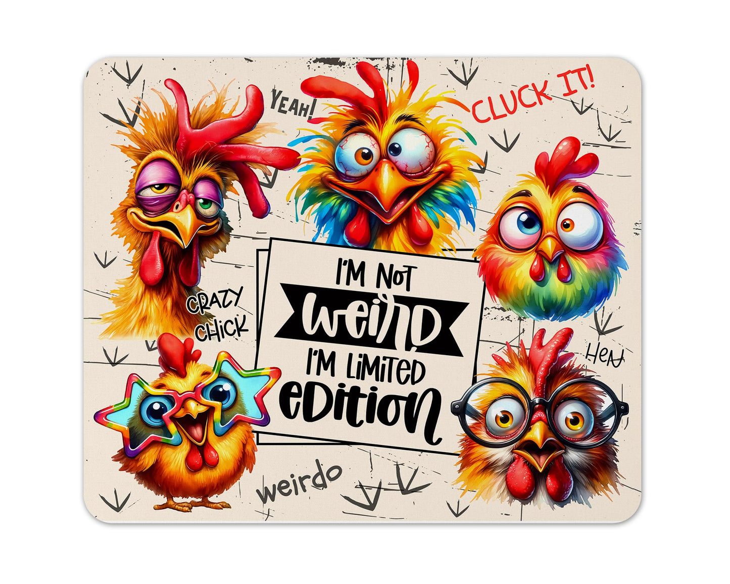 Funny Animals Fabric Mouse Pad 5mm Rectangle – Sarcastic Gift for Desk, Office & Home, 196×235 mm