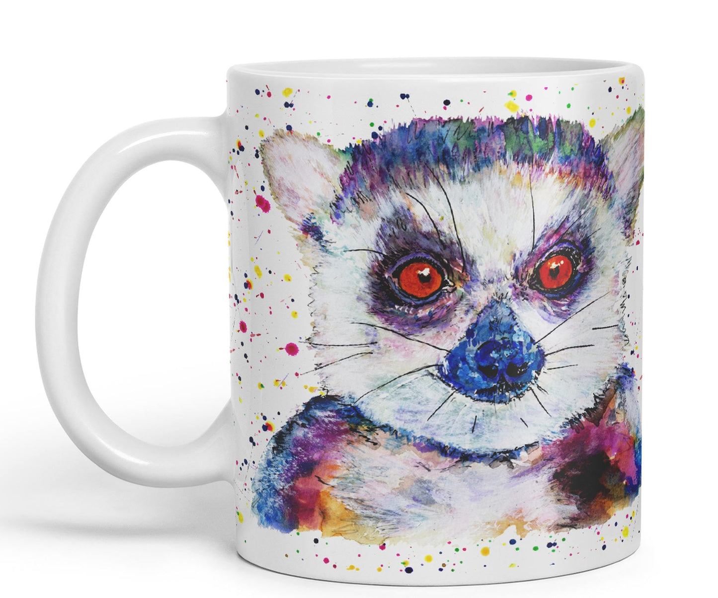 Vixar Lemur Watercolour Art Coloured 330 ml Mug Cup Gift Birthday Work Office Tea Coffee