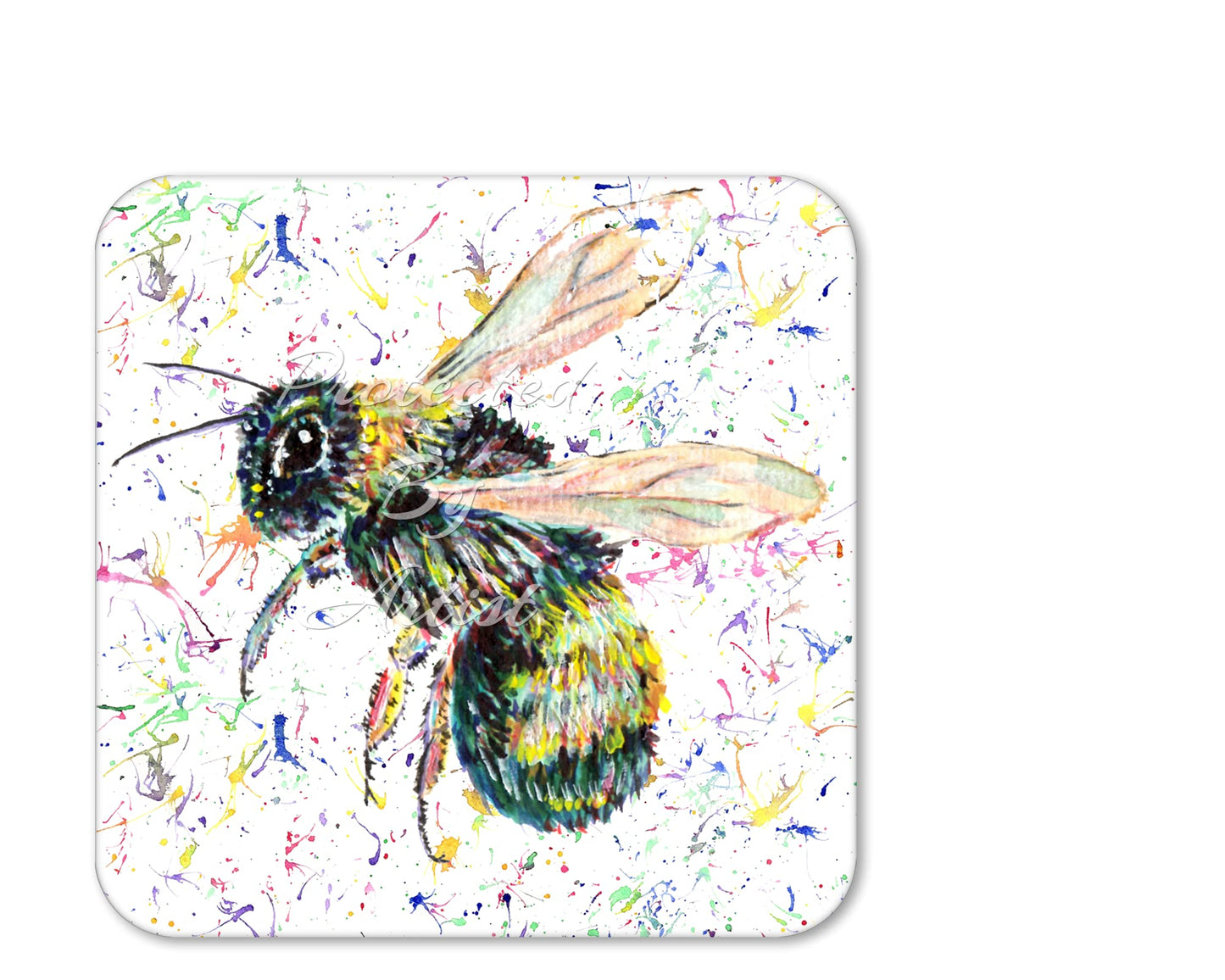 Coaster Bee Bees Honeycomb Wildlife Coasters Watercolour Art Gift Work Office Dining Tea coffee