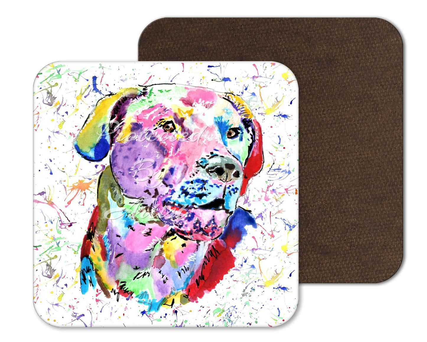 Coaster Labrador Dog Gundog pet Animals Coasters Watercolour Art Gift Work Office Dining Tea coffee