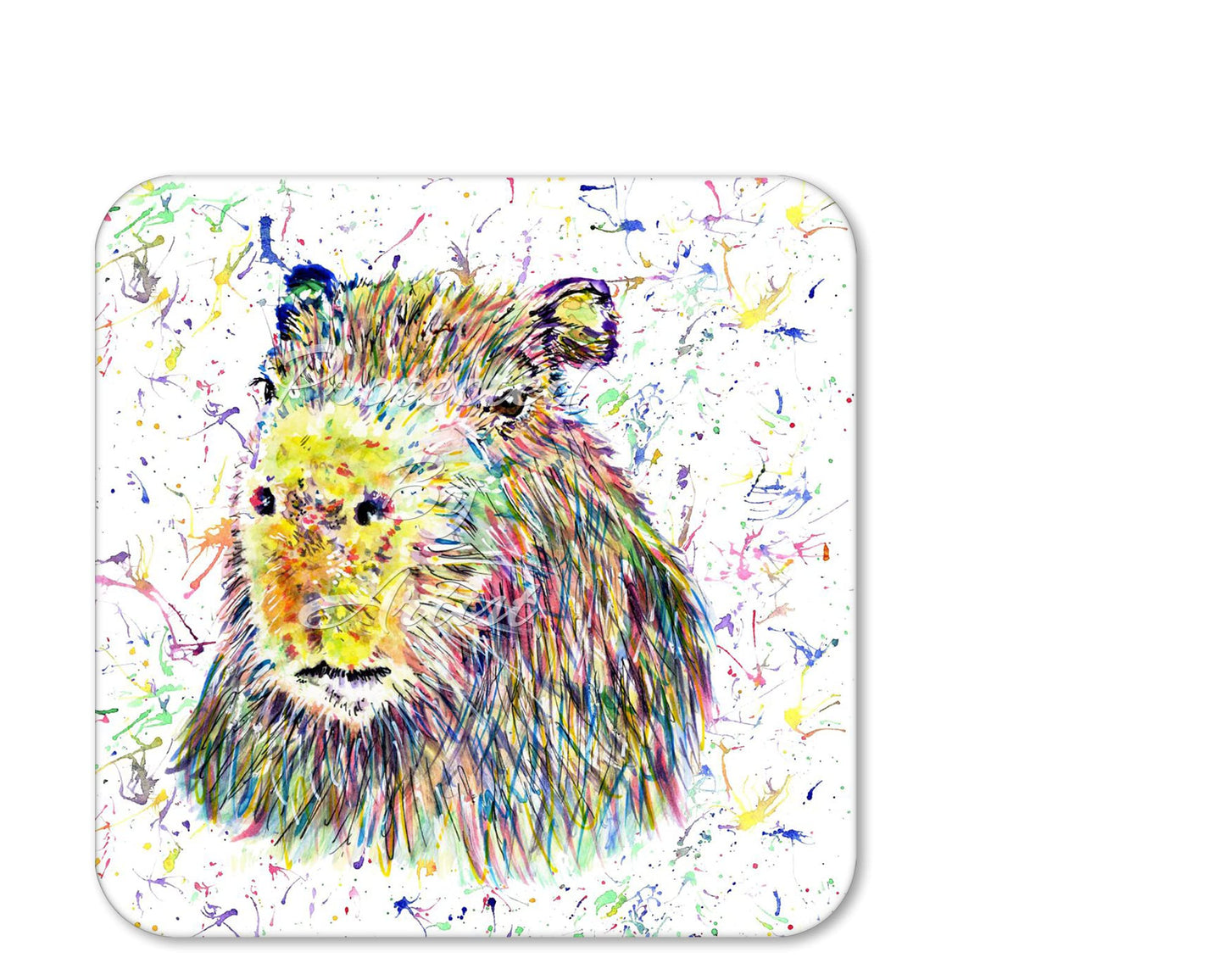 Coaster Capybara Large Rodent Pet Coasters Watercolour Art Gift Work Office Dining Tea coffee