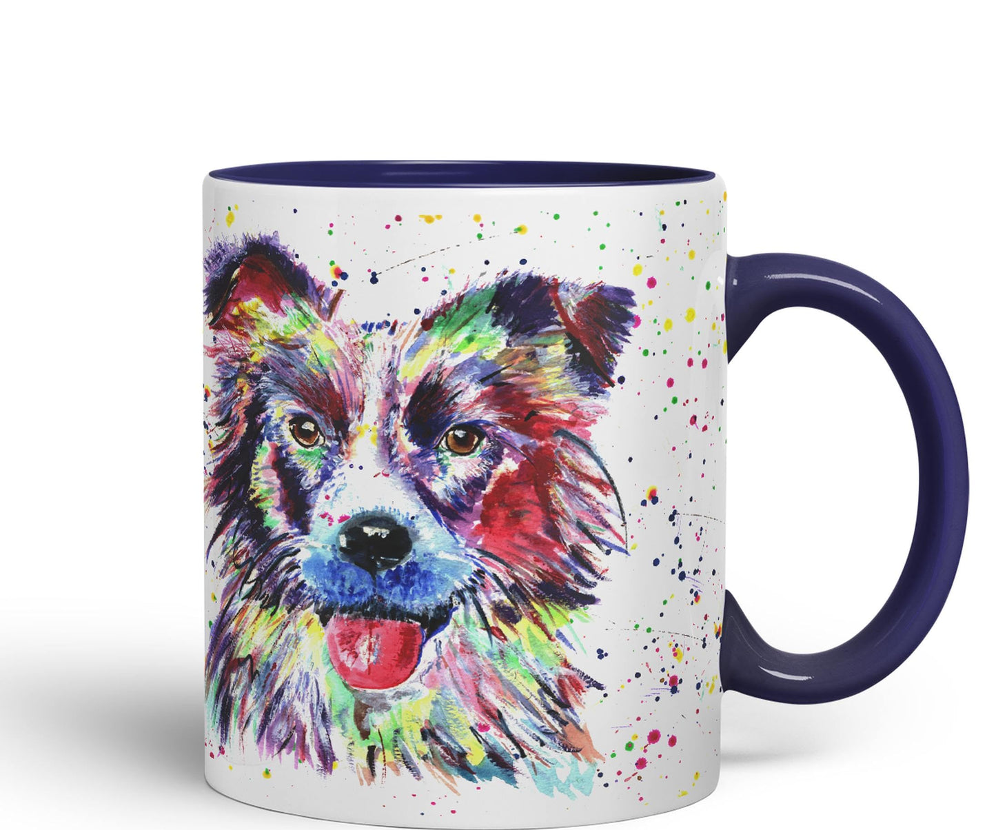 Vixar Border Collie Dog Pet Animals Watercolour Art Coloured 330 ml Mug Cup Gift Birthday Work Office Tea Coffee