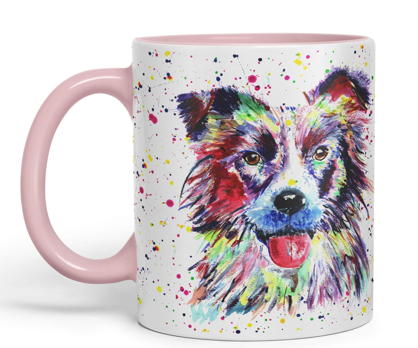 Vixar Border Collie Dog Pet Animals Watercolour Art Coloured 330 ml Mug Cup Gift Birthday Work Office Tea Coffee
