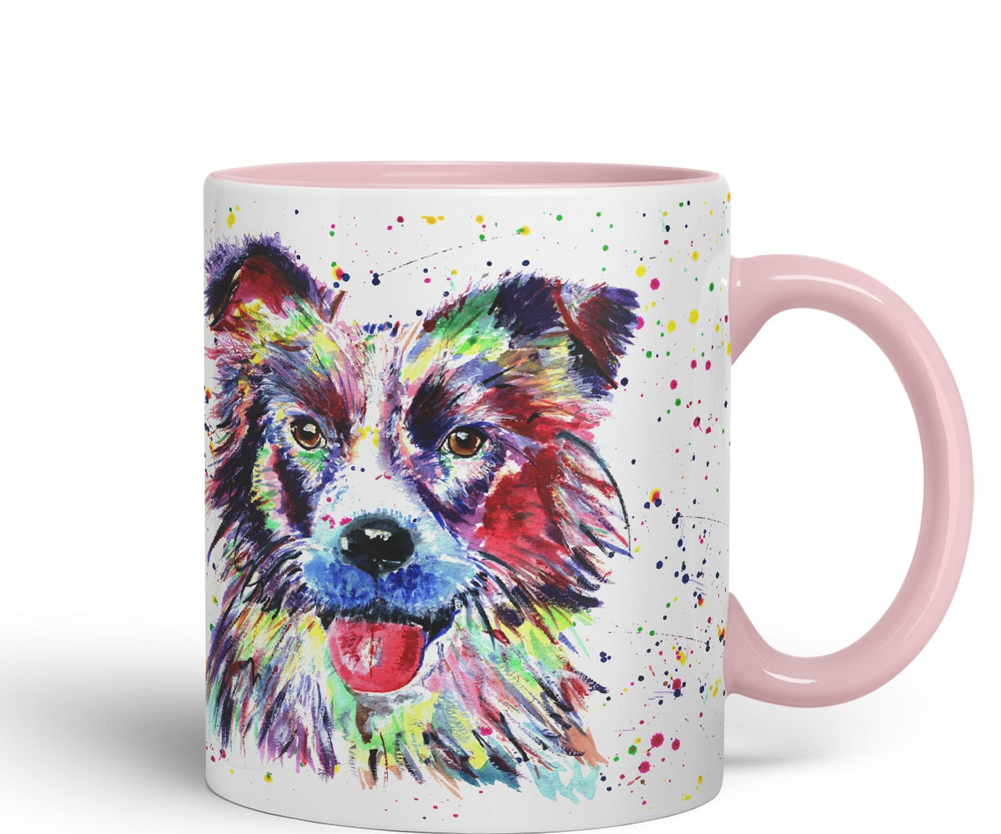 Vixar Border Collie Dog Pet Animals Watercolour Art Coloured 330 ml Mug Cup Gift Birthday Work Office Tea Coffee