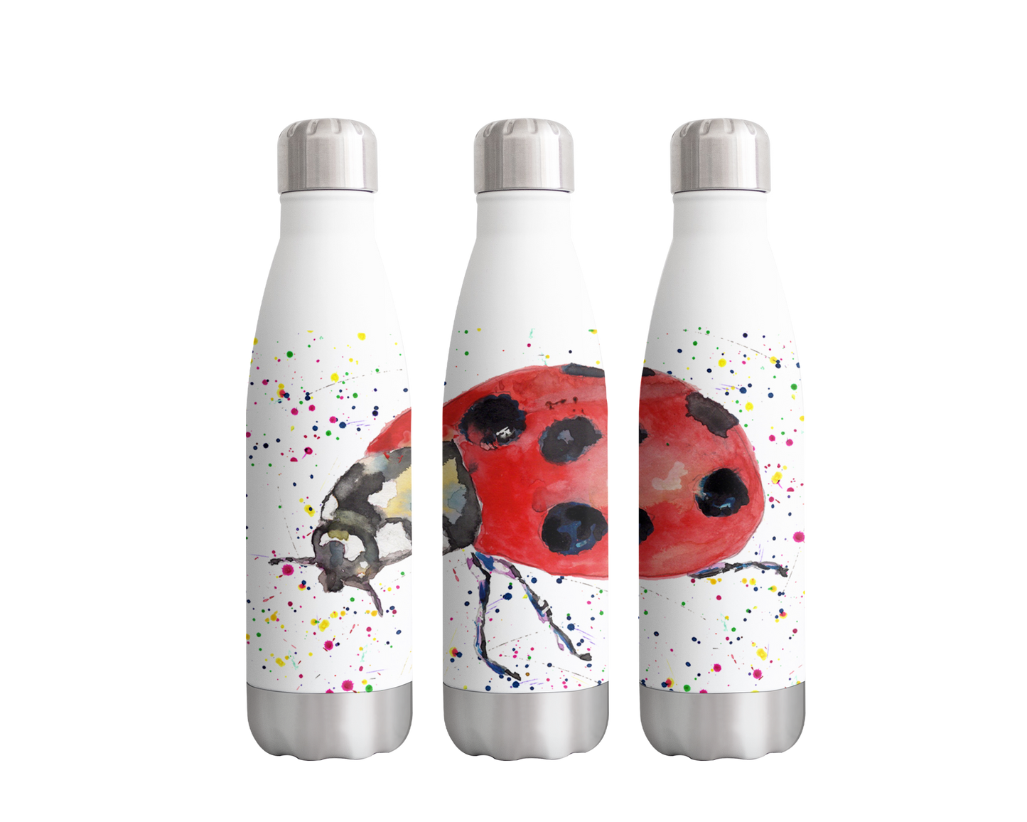 Ladybird Wildlife Animals Watercolour Rainbow Art Bottle 500ml