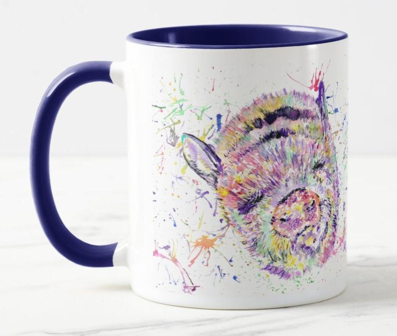 Pig Farm animals Watercolour Rainbow Art Coloured Mug Cup