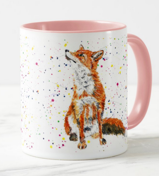 Fox natural wildlife animals Watercolour Art Coloured Mug Cup
