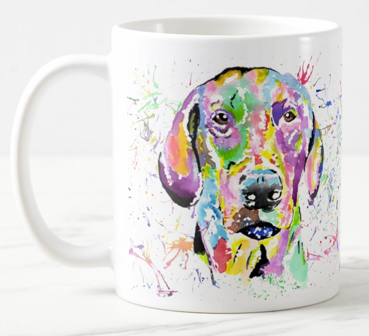 Doberman Dog Pet Animals Watercolour Rainbow Art Coloured Mug Cup
