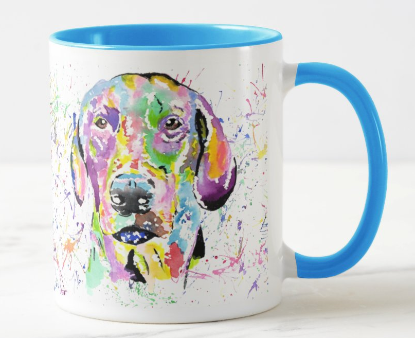 Doberman Dog Pet Animals Watercolour Rainbow Art Coloured Mug Cup