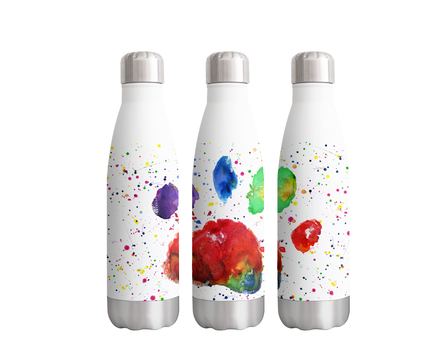Cat Paw Pawprint Bridge pet Animals Watercolour Rainbow Art Bottle 500ml