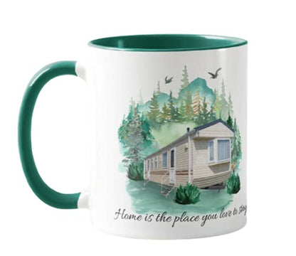 Vixar Camping,Caravan Home is The Place You Love to Stay, Holiday, Ceramic Mug Cup Coloured,11oz, Novelty Gift, Joke