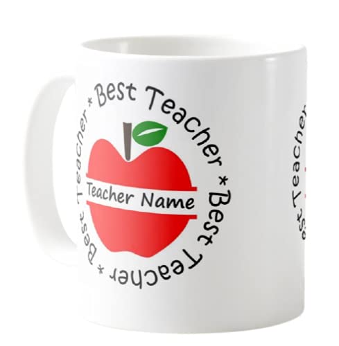 Vixar Teacher Mug - Thank You,Best Teacher,Personalised Mug Customised with Your Text, Teacher Gift from Kids, Preschhol, School Gift