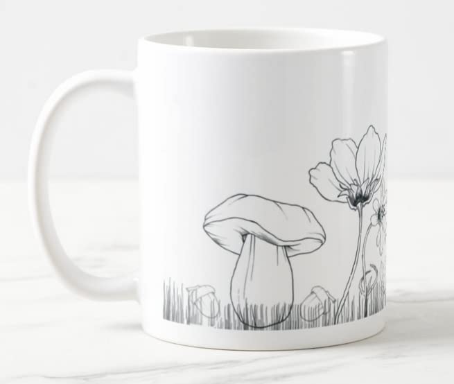 Vixar Mushrooms toadstools Joke Novelty Coloured Mug Cup Gift Birthday Work Office Christmas Tea Coffee