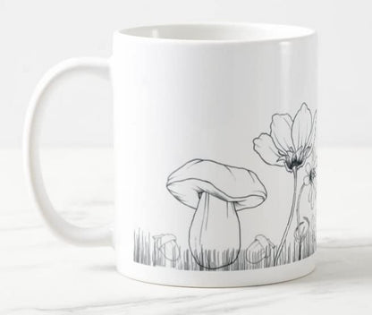 Vixar Mushrooms toadstools Joke Novelty Coloured Mug Cup Gift Birthday Work Office Christmas Tea Coffee