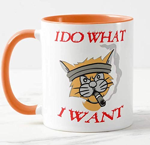 I Do What, I Want cat, unny Coffee Cat Mug, Christmas, Xmas, Birthday Gifts, Rude Sarcastic Mugs Memes Cup