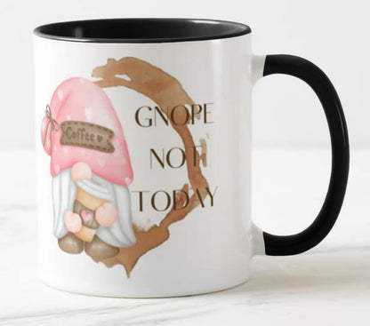 Vixar Gnome Gnope Not Today Joke Novelty Coloured Mug Cup Gift Birthday Work Office Christmas Tea Coffee