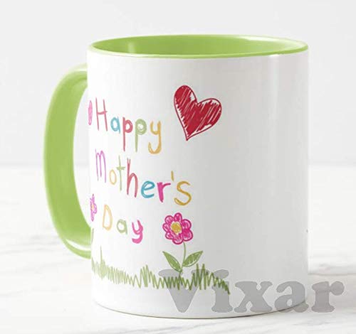 Happy Mother's Day (Green), Child Writing,11oz Ceramic Novelty Gift Mug Cup MD07