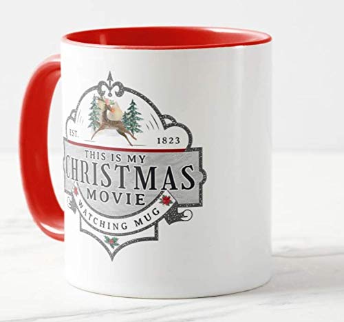 Vixar This is My Christmas Movie, Watching Mug, Christmas Coloured Mug Cup Novelty Office Birthday Christmas Coffee Gift Tea Present