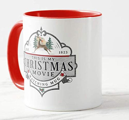 Vixar This is My Christmas Movie, Watching Mug, Christmas Coloured Mug Cup Novelty Office Birthday Christmas Coffee Gift Tea Present