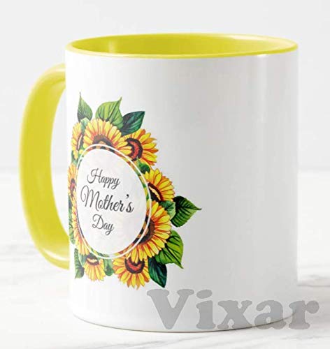 Happy Mother's Day (Yellow or Green Mug)11oz Ceramic Novelty Gift Sunflowers Mug Cup MD15