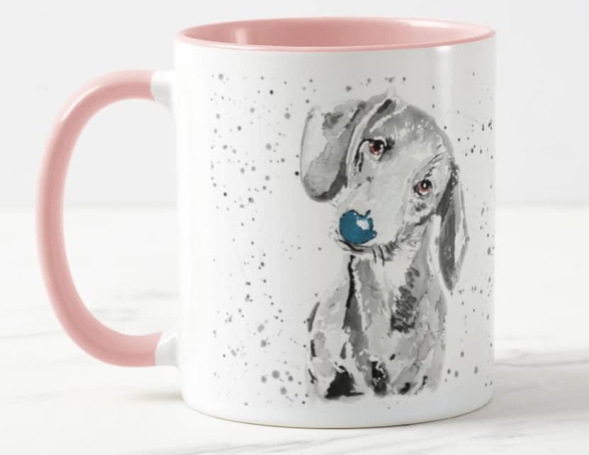 Vixar Dachshund Sausage Dog Wiener Pet Watercolour Art Coloured Mug Cup Gift Birthday Work Office Christmas Tea Coffee